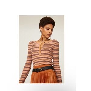 Ulla Johnson Robin Stripe Henley Top Medium